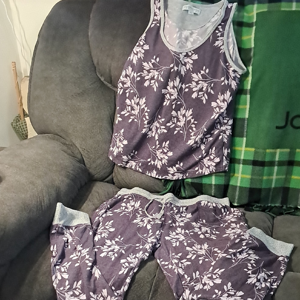 Floral Purple Pajama Set